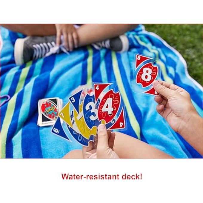 rayihni UNO SPLASH CARD 108 DURABLE, WATERPROOF PLASTIC CARDS PLUS CLIP. MAKES A GREAT GIFT FOR AGES 7 AND OLDER - Image 3